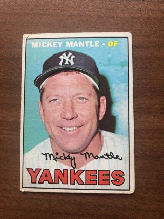 1967 Topps 150 Mickey Mantle York Yankees Hof Psa 2 3 Vg Range