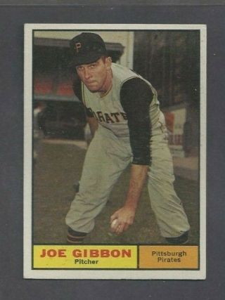 1961 Topps Baseball Card 523 Joe Gibbon Pirates Hi Vgex To Ex No Creasing
