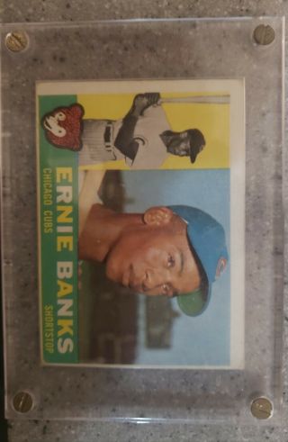 1960 Topps Ernie Banks Chicago Cubs 10 Baseball Card.  Ungraded Acceptable
