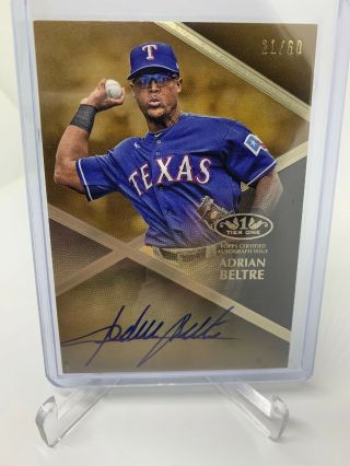 2019 Topps Tier One Baseball Adrian Beltre On Card Auto 21/60 T1a - Ab