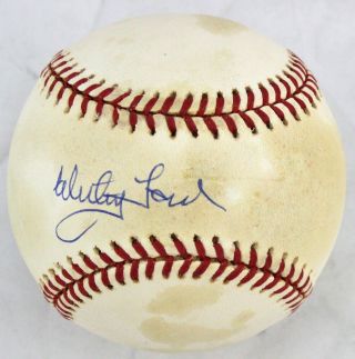 Yankees Whitey Ford Authentic Signed Gene Budig Oal Baseball Bas H87968