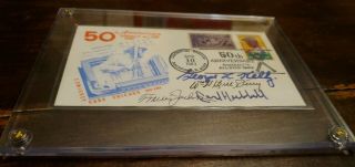 Carl Hubbell,  Bill Terry,  Travis Jackson & George L Kelly Signed Apr 10 1983 FDC 2