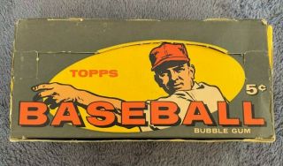 1959 Topps Baseball Cards - 5 Cent - Empty Wax Pack Display Box