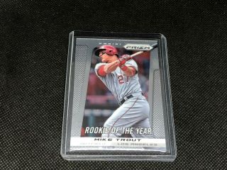 2013 Mike Trout Panini Prizm Baseball 301 Rookie Of The Year High Sp - Angels