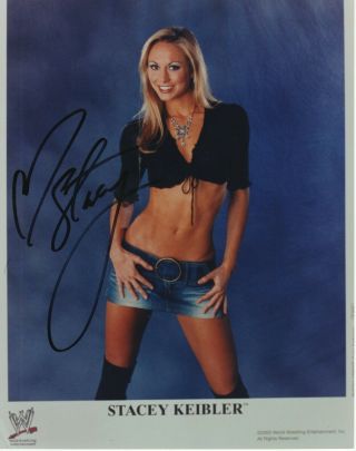 Stacy Keibler Autographed Wrestling Photo.  Autographed.  Wwe Aew