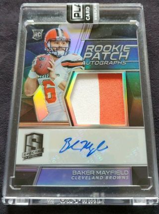 2018 Spectra Baker Mayfield Browns Rpa Rc Rookie Patch Auto 40/99