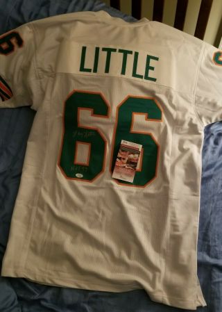 MIAMI DOLPHINS LARRY LITTLE HOF 1993 SIGNED WHITE JERSEY 3