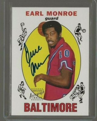 1996 Topps Stars Earl Monroe Rookie Reprint Auto 31 Baltimore Bullets Autograph