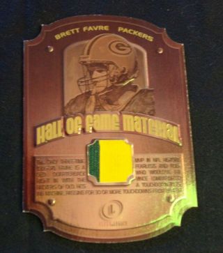 2001 Brett Favre Hall Of Fame Material Die - Cut Jersey Patch Card Packers