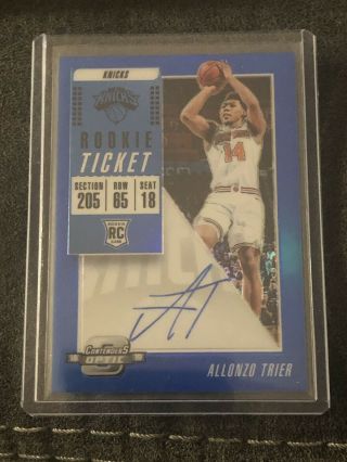 Allonzo Trier 2018/19 Optic Contenders Rookie Ticket Blue Auto 84/99