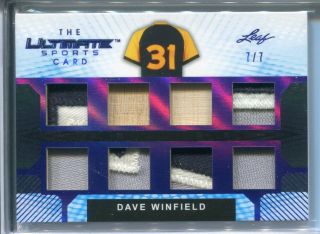 2019 Leaf Ultimate Sports Dave Winfield 8x Gu Jersey / Patch / Bat Relic 7/7 Hof
