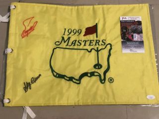 1999 Fuzzy Zoeller & Gay Brewer Signed Master Flag Jsa Auto Autograph