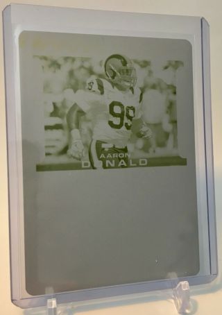 Aaron Donald Printing Plate Yellow 1 Of 1 2017 Playoff Football Gds - Ad Rams Ssp
