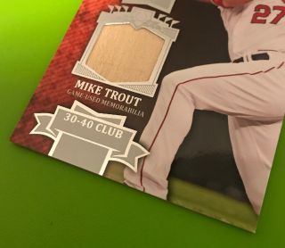 2013 Topps Chasing History Mike Trout CHR - MIT GAME BAT RELIC 30 - 40 Club 4