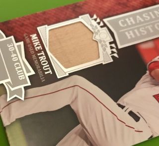 2013 Topps Chasing History Mike Trout CHR - MIT GAME BAT RELIC 30 - 40 Club 5