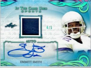 Emmitt Smith 2019 Leaf In The Game Jersey Auto D 4/5