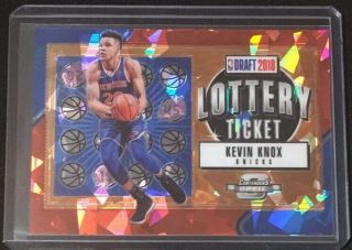 2018 - 19 Contenders Optic Kevin Knox Rookie Red Cracked Ice Ssp Lottery Ticket
