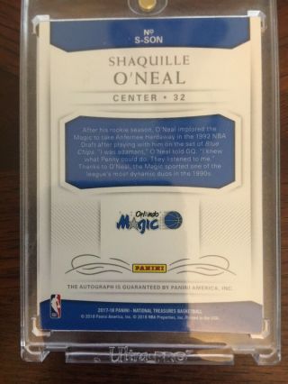 2017 - 18 National Treasures Shaquille O ' Neal AUTO /35 2