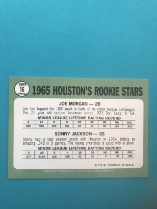 JOE MORGAN HOUSTON 1998 TOPPS STARS BASEBALL ROOKIE REPRINT AUTOGRAPH CARD 2