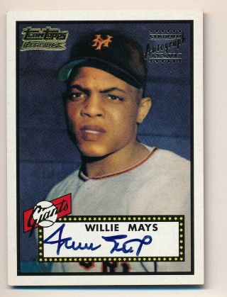 2001 Topps Team Legends Willie Mays On Card Auto Autograph Rc Rookie Reprint