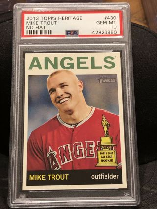Psa 10 Mike Trout 2013 Topps Heritage No Hat Sp 430 Angels Gem