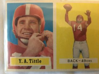 1957 Topps Football Card Y.  A.  Tittle S.  F.  49ers Vg 30 (hof)