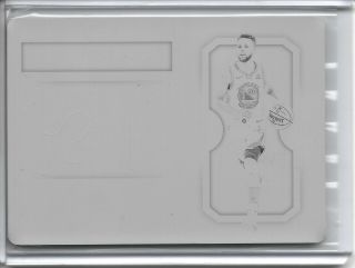 2018 - 19 National Treasures Stephen Curry Personalized Black Printing Plate 1/1