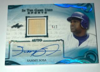 2019 Leaf Itg Game Sammy Sosa Auto Autograph Bat Card D 6/7