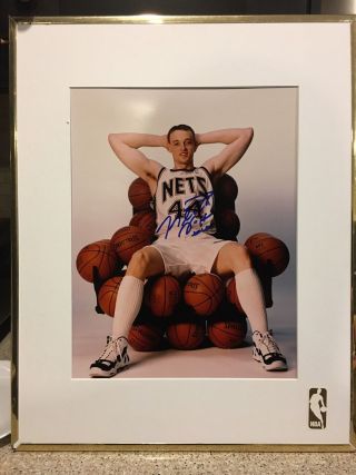 Keith Van Horn Signed Autographed Nj Nets 11x14 W/ Nba Mat - Brooklyn Basketball
