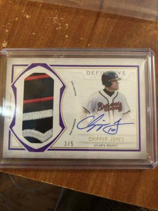 2019 Topps Definitive Chipper Jones /5 Game Material Autograph Braves