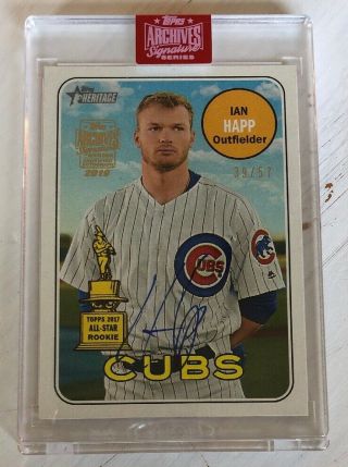 2019 Topps Archives Signature Ian Happ Auto Heritage ’d /57 Chicago Cubs