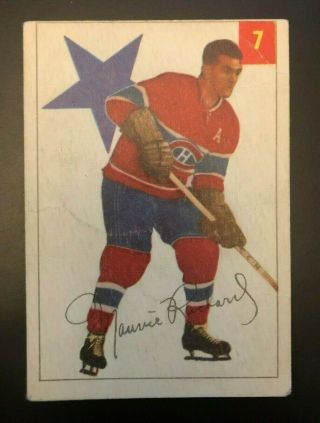 1954 - 55 Parkhurst 7 Maurice Rocket Richard Montreal Canadiens All Star Vg/ex