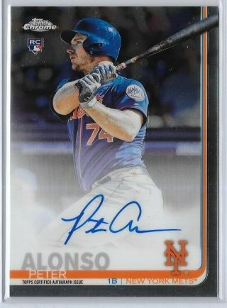 Peter Alonso 2019 Topps Chrome Rookie Auto Autograph York Mets Rc Jo101b