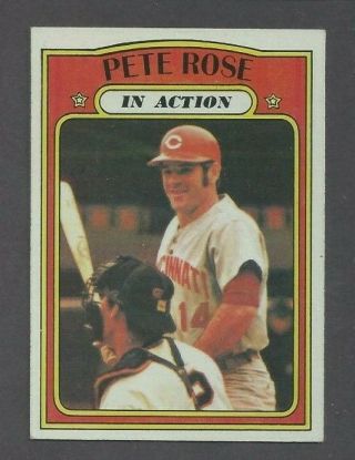 1972 Topps Baseball Card 560 Pete Rose In Action Vgex To Ex No Creasing