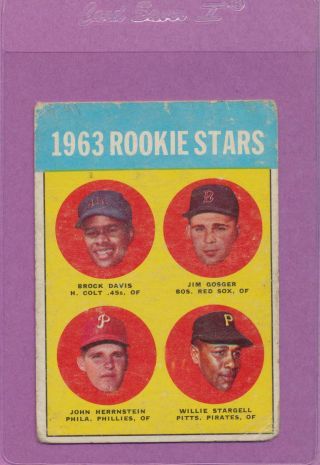 1963 Topps Willie Stargell 553 Hof Pirates Rookie Card Low Grade Centered