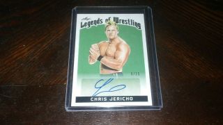 2018 Leaf Legends Of Wrestling Chris Jericho Green Auto 9/15