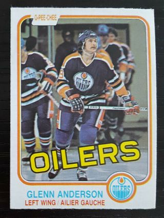 1981 - 82 Opc O - Pee - Chee Hockey 108 Glenn Anderson Rc Rookie Card Edmonton Oilers