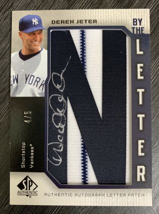 2006 Sp Authentic By The Letter Patch Auto “n” Derek Jeter /5