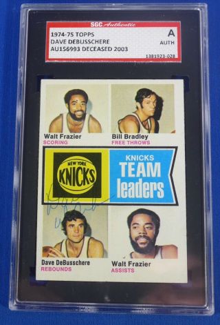 Dave Debusschere D.  2003 Certified Autographed Signed 1974 - 5 Team Leaders Knicks