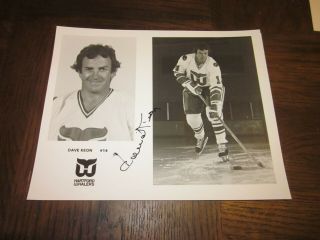 Dave Keon Signed Autographed Hartford Whalers Team Issued 8x10 Photo J1