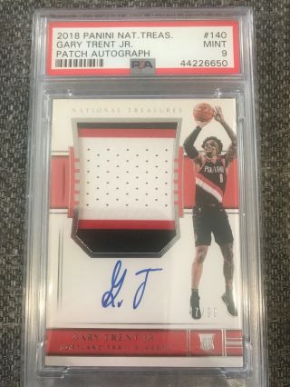 Gary Trent 2018 - 19 National Treasures Rpa Patch Auto Rc Psa 9 3 Color