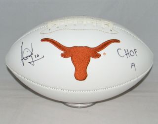 Vince Young Autographed Signed Texas Longhorns White Logo Football W/ Chof 19