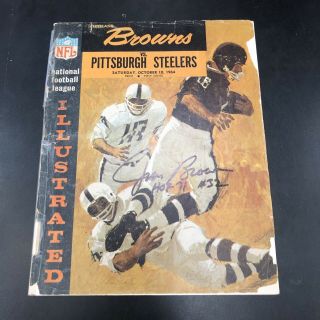 10/10/1964 - Browns Vs Steelers Program - Signed Autographed By Jim Brown