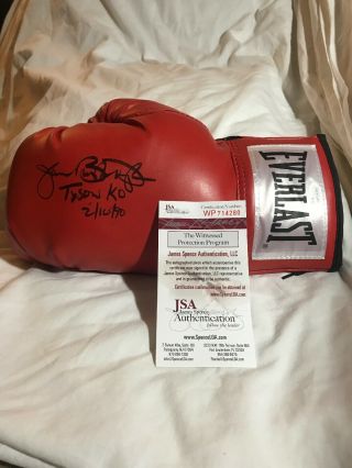 James Buster Douglas Signed Red Everlast Boxing Glove “tyson Ko 2/10/90” Jsa