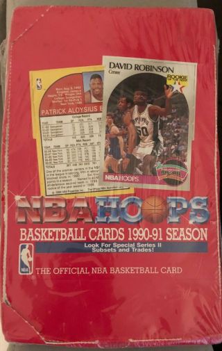 Factory 1990 - 91 Nba Hoops Series 2 Ii 36 Packs Basketball Cards Box