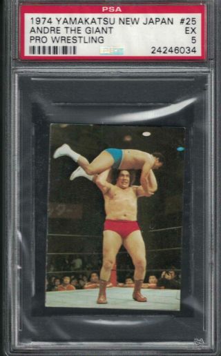 1974 All Yamakatsu Wrestling Andre The Giant Rookie Star Wrestler Card Psa 5