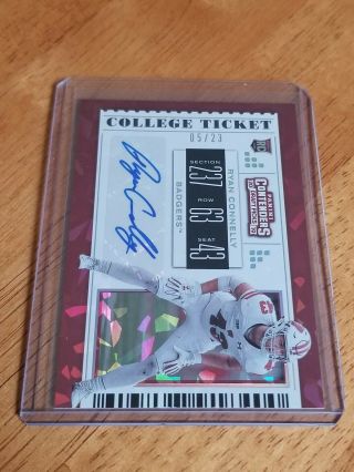 2019 Panini Contenders College Ticket 05/23 Cracked Ice Auto 200 Ryan Connelly
