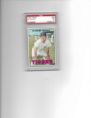 1967 Topps Baseball Card Al Kaline 30 Psa 5 Ex Detroit Tigers