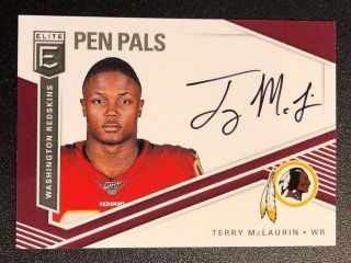 2019 Panini Elite Terry Mclaurin Rookie On - Card 1st Redskins Auto Sp Pen Pals