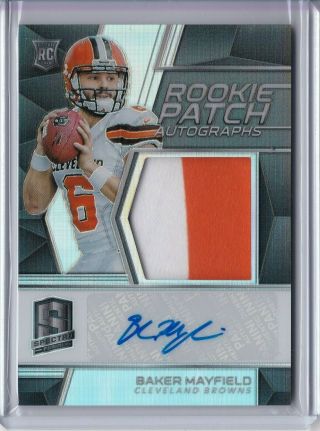 2018 Panini Spectra Baker Mayfield Rookie Patch Autographs Auto Rc Card Rpa /99